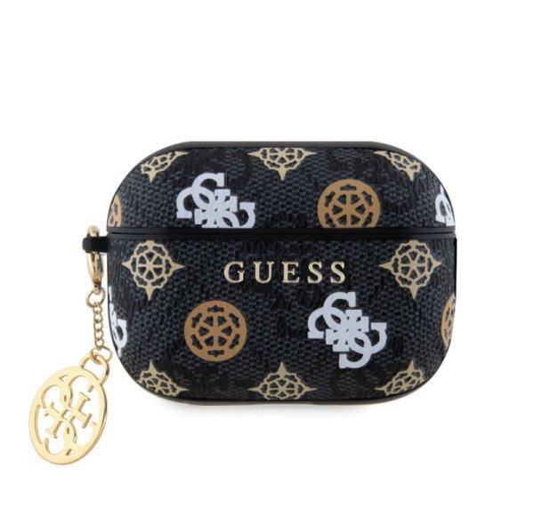 Guess 4G Peony Charm Apple Airpods Pro 2 PC/PU tok fekete (GUAP2P4RPEK)