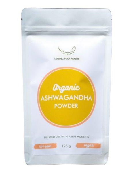 Happy Naturals organic ashwagandha por 125 g