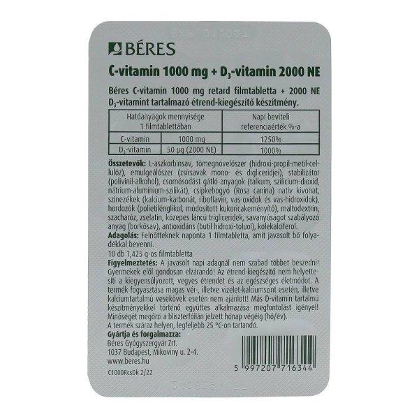 BÉRES C 1000MG+D 2000NE VITAMIN 10DB