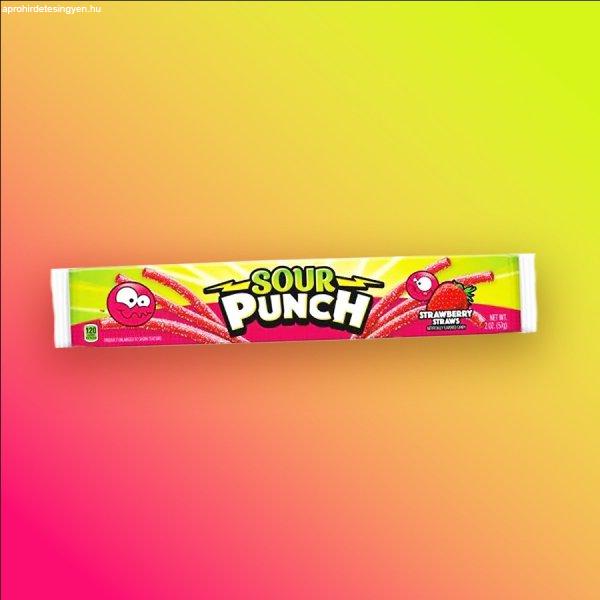 Sour Punch Strawberry Straws epres savanyú gumicukor 57g