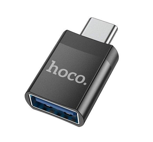 HOCO UA17 adapter (USB aljzat - Type-C, OTG, adatátvitel és töltés) FEKETE