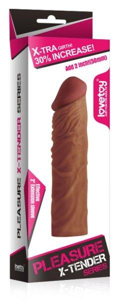  Pleasure X-Tender Penis Sleeve Brown 3 