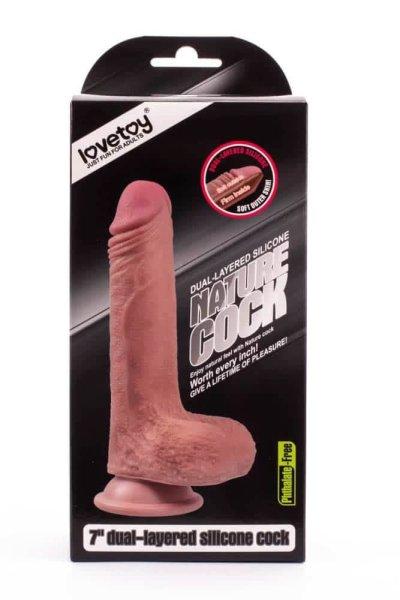  7" Dual-layered Silicone Nature Cock Flesh 