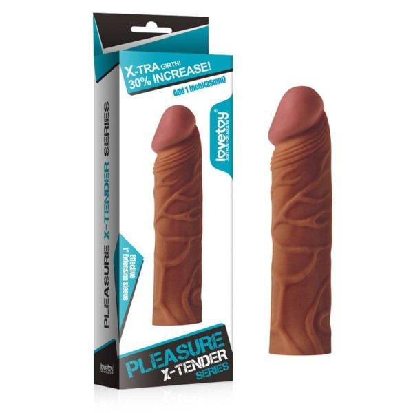  Pleasure X-Tender Penis Sleeve Brown 2 