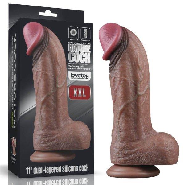  11'' Dual Layered Silicone Cock XXL 