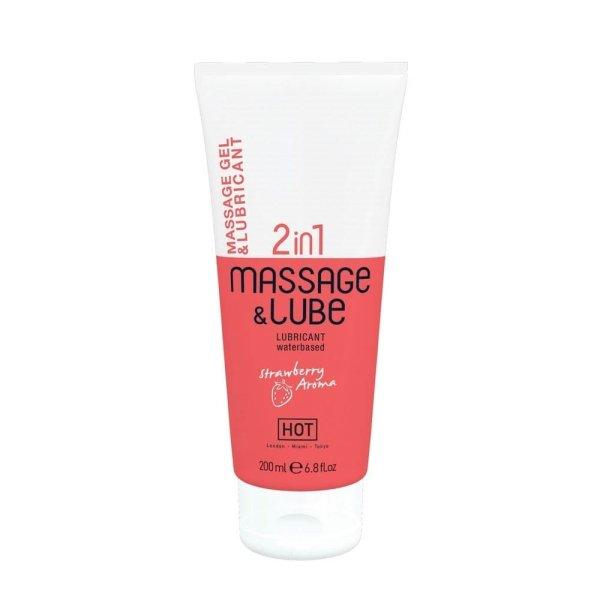  HOT Massage & Glide Gel 2in1 Strawberry 200 ml 