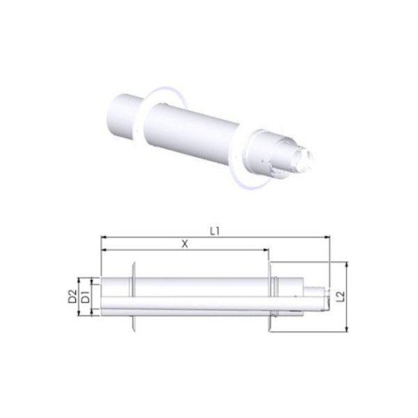 TRICOX PAPA50 koncentrikus vízszintes parapet PPs/alu 60/100 mm