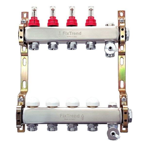 FixTrend szelepes osztó-gyűjtő, 4 körös, áramlásmérővel,
1"x3/4"