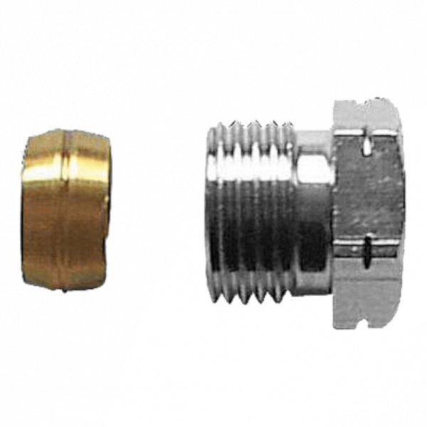 HERZ szorítógyűrűs csatlakozó fémcsőre hosszú menettel RL5 szelephez, 15
mm x 1/2" KM