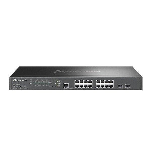 TP-LINK Switch 16x2.5Gbps(8xPOE+) + 2x10G SFP+ + 1xkonzol port + 1xMicro-USB
port, Menedzselhető Rackes, SG3218XP-M2