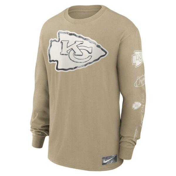 Nike NFL Kansas City Chiefs Nike Long Sleeve Max 90 T-Shirt tan