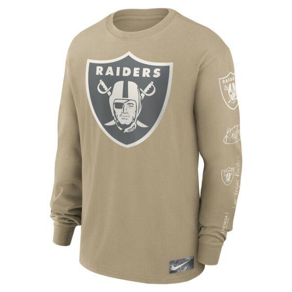 Nike NFL Las Vegas Raiders Nike Long Sleeve Max 90 T-Shirt tan