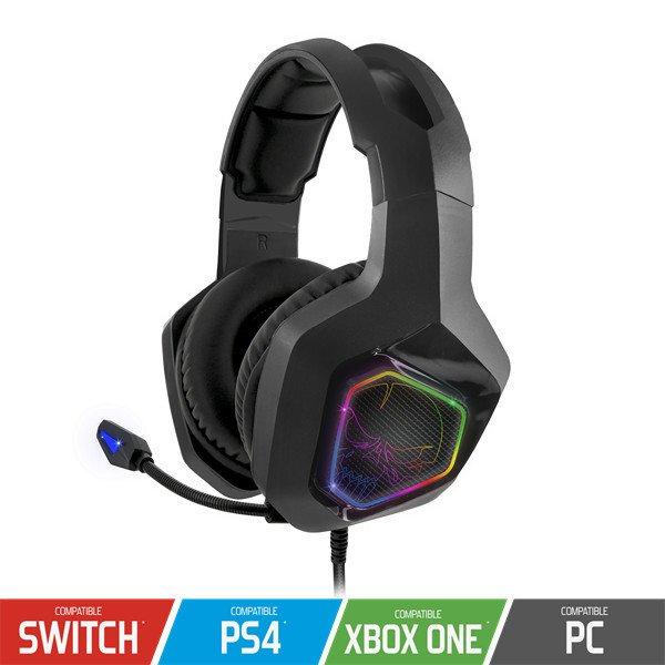 Spirit of Gamer Fejhallgató - ELITE H50 Black (MultiPlatform, RGB, 3.5mm Jack,
mikrofon, hangerőszabályzó, nagy-párnás)