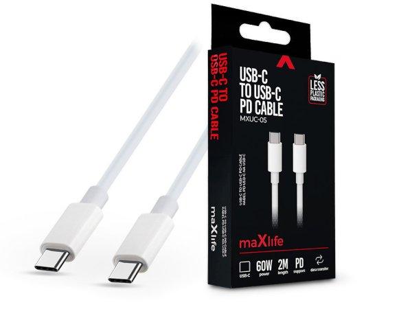 Maxlife Type-C - Type-C adat- és töltőkábel 2 m-es vezetékkel - Maxlife
MXUC-05 USB-C to USB-C PD Cable - 60W - fehér