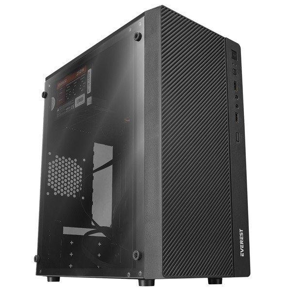 Everest Számítógépház - WARP Peak 250W (fekete; Micro ATX / MINI-ITX, 250W
táp, 2xUSB2.0 )