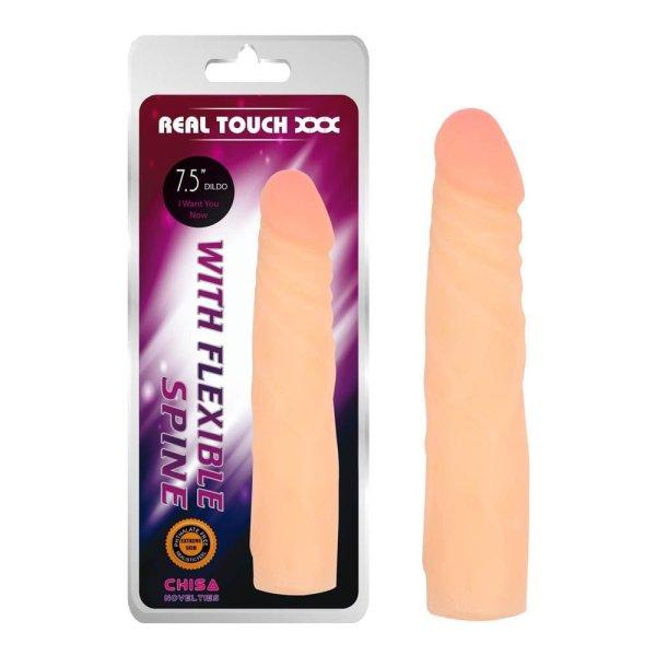 Real Touch XXX With Flexible Spine 7.5 inch - Vízálló élethű dildó 19 cm
(Bőrszínű)