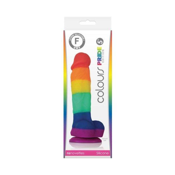 Colours Pride Edition 5 inch Dildo Rainbow - Szilikon letapasztható - herés -
élethű dildó - 17,5 cm (Színes - szivárvány színű)