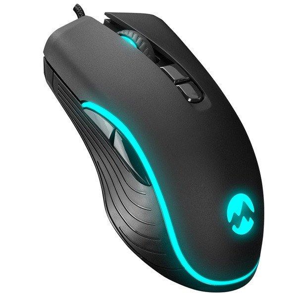 Everest Gamer Egér - SM-G56 CORAX (7200 DPI, 7gomb, 1,5m harisnyázott
kábel,optikai, fekete, RGB LED)