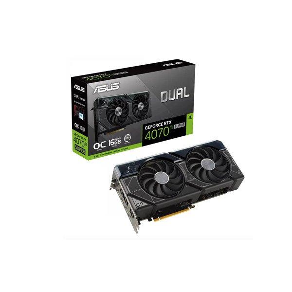 Asus Videokártya - nVidia DUAL-RTX4070TIS-O16G (16384MB, GDDR6X, 2655/21000
Mhz, 256bit, 1xHDMI, 3xDP)