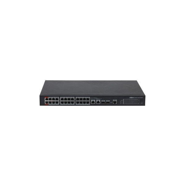 Dahua Menedzselhető PoE switch - PFS4226-24ET-360-V3 (24x 10/100 PoE/PoE+
(360W)+2x gigabit/SFP combo uplink,HighPoE)