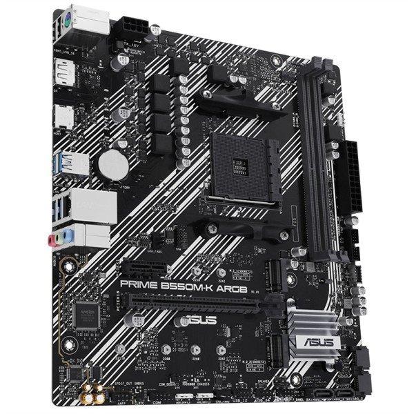 Asus Alaplap - AMD PRIME B550M-K ARGB AM4 (B550, 2xDDR4 4800MHz, 4xSATA3, 2x
M.2, Raid, 4xUSB2.0, 8xUSB3.2)