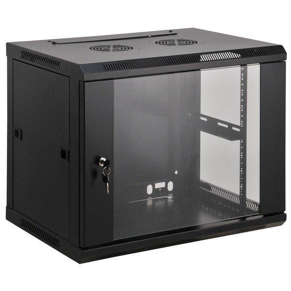 Manhattan Rackszekrény - 19" fali kivitel (9U, 500 (h) x 600 (w) x 450 (d)
mm, Összeszerelt, Fekete)