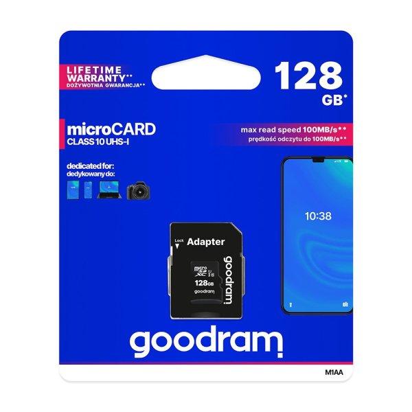 Goodram microSDHC 128GB Class 10 memóriakártya SD adapterrel Artisjus
matricával - M1AA-1280R12