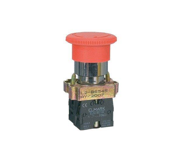 GOMBAFEJES NYOMÓGOMB TYPE BS 545 1NC+1NO PIROS