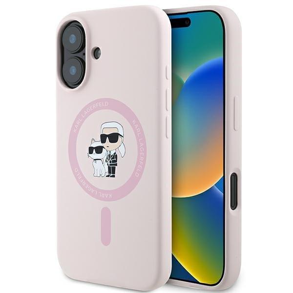 Karl Lagerfeld KLHMP16SSCMKCRHP Silicone Karl&Choupette MagSafe keménytok
iPhone 16 - rózsaszín