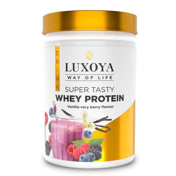 LUXOYA SUPER TASTY WHEY PROTEIN - PRÉMIUM FEHÉRJE ITALPOR 450 g PET -
Vanília-Erdei Gyümölcs ízű