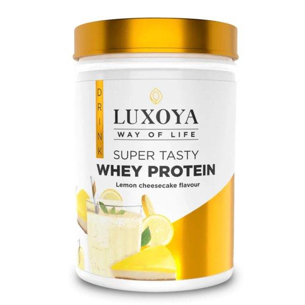 LUXOYA SUPER TASTY WHEY PROTEIN - PRÉMIUM FEHÉRJE ITALPOR 450 g PET - Citromos
Sajttorta ízű