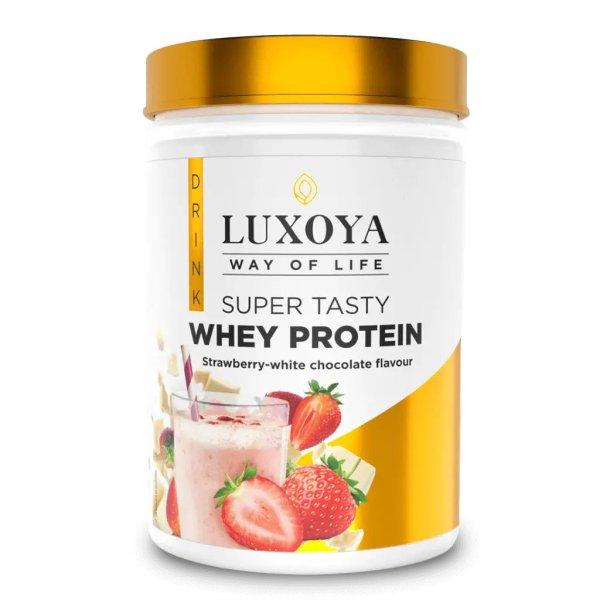 LUXOYA SUPER TASTY WHEY PROTEIN - PRÉMIUM FEHÉRJE ITALPOR 450 g PET -
Eper-Fehércsoki ízű