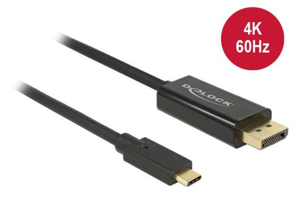 DeLock Cable USB Type-C male > Displayport male (DP Alt Mode) 4K 60 Hz 2m
Black