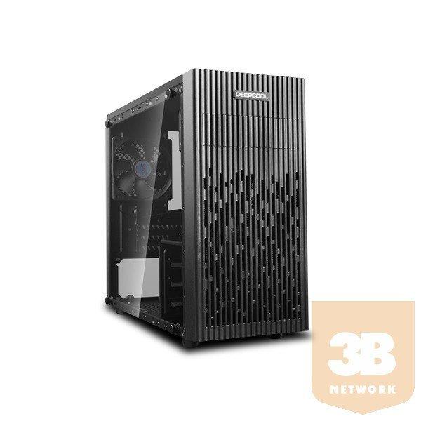 DeepCool Számítógépház - MATREXX 30 (fekete, fekete belső, ablakos, 1x12cm
ventilátor, mATX, 1xUSB3.0, 1xUSB2.0)