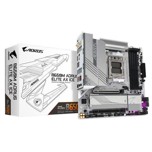 GIGABYTE Alaplap AM5 B650M AORUS ELITE AX ICE AMD B650, mATX