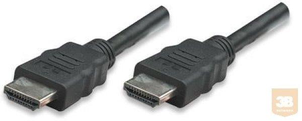 Manhattan HDMI kábel, monitor, HDMI/HDMI 1.4, Ethernet, 3m, fekete, nikkelezett
csat