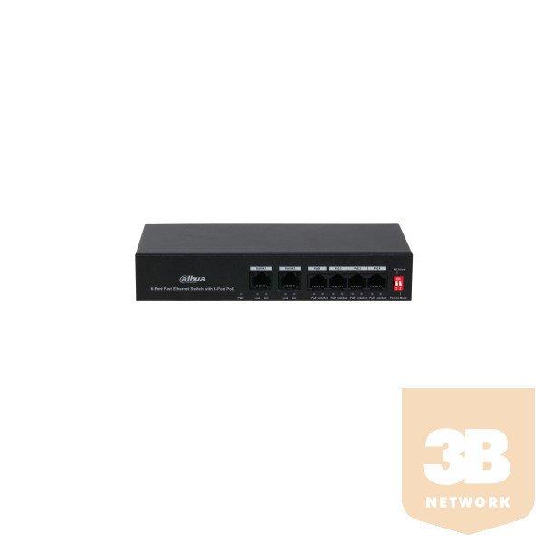 Dahua PoE switch - PFS3006-4ET-36 (4x100Mbps af/atPoE+ 2x100Mbps port, 36W)