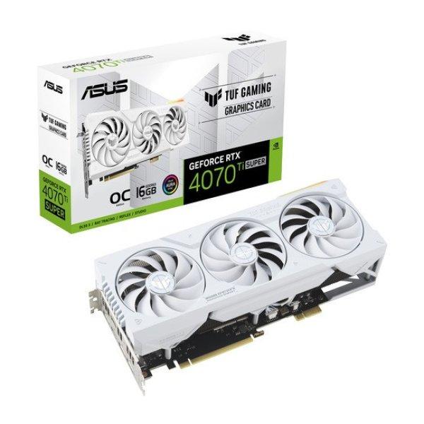 VGA ASUS NVIDIA RTX 4070 Ti SUPER 16GB GDDR6X - TUF-RTX4070TIS-O16G-BTF-WHITE