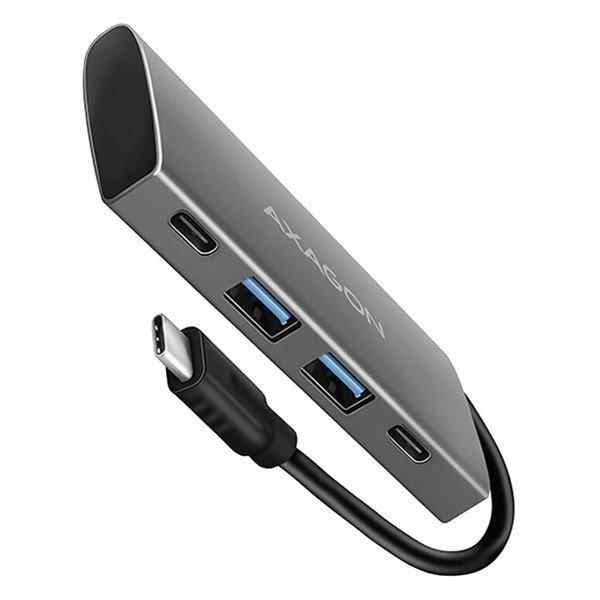 AXAGON HMC-4G2 2x USB-A + 2x USB-C, USB-C 3.2 Gen 2 10 Gbps hub, 13 cm USB-C
kábel