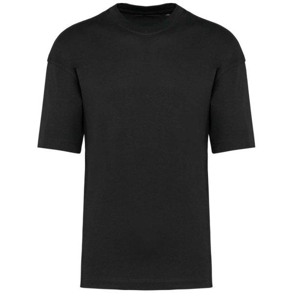 Uniszex szélesebb szabású környakas póló, Kariban KA3008, Black-M