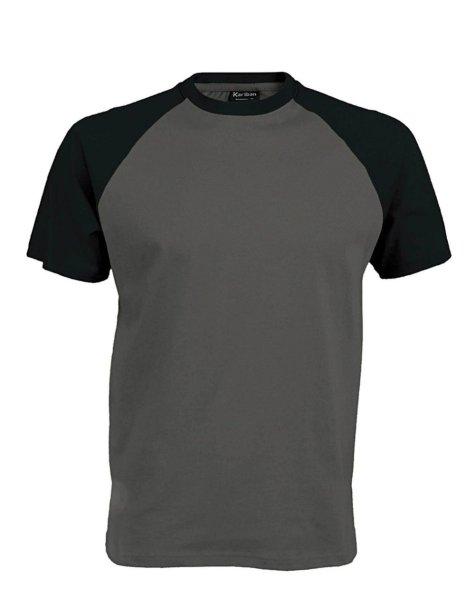 Férfi raglán ujjú kétszínű baseball póló, Kariban KA330, Slate
Grey/Black-2XL