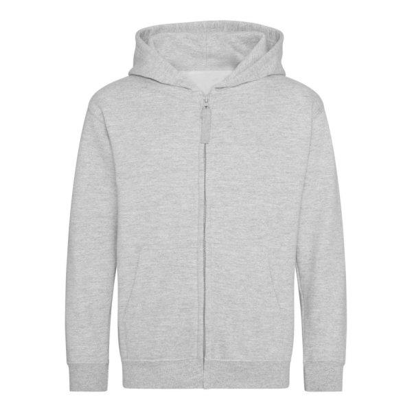 Just Hoods Gyerek cipzáras kapucnis pulóver AWJH050J, Heather Grey-5/6