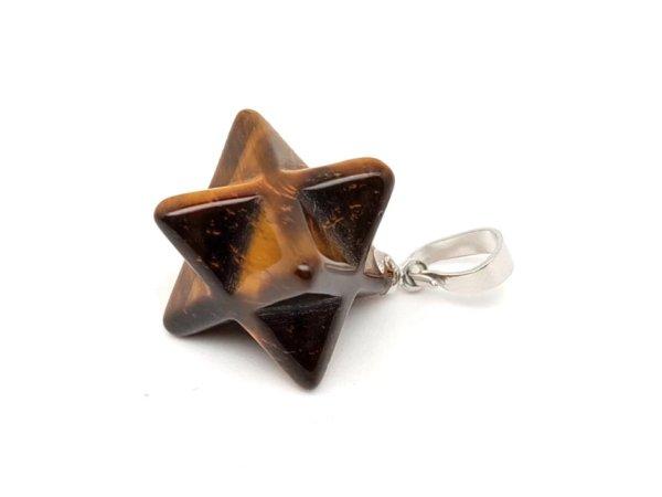 Merkaba medál Tigrisszem 2x2cm