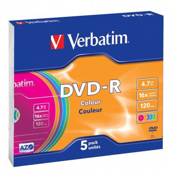 Verbatim DVD-R 4,7Gb 16x Slim 5db/csomag (5-ös címke)