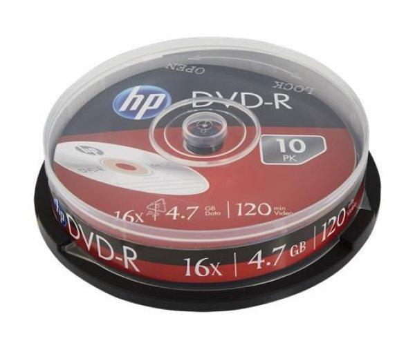 HP DVD+R 4,7Gb 16x Hengeres 10db/csomag (10-es címke)