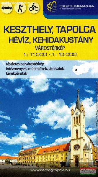 Keszthely, Hévíz, Tapolca, Kehidakustány 1:11 000/ 1:10 000 keményborítós
várostérkép 