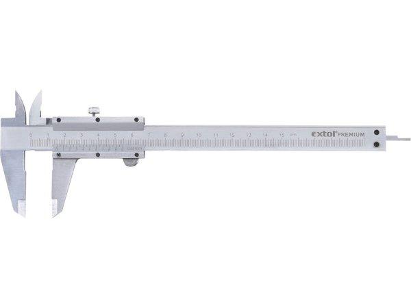 EXTOL PREMIUM tolómérő INOX (mélységmérővel) ; 0,05×150mm