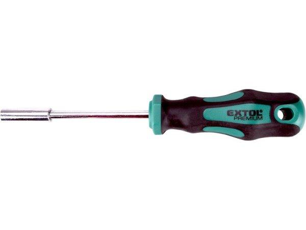 EXTOL PREMIUM csavarhúzó markolat, mágneses csavarbehajtóval; CV.,
1/4"×100mm