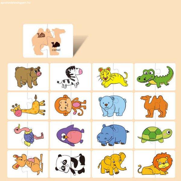 16 darabos Montessori Puzzle Kártya játék (KARÁCSONYI VÁSÁR)