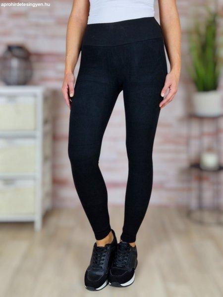 Gumis és magas derekú, thermo bélelt, puha plüssös anyagú leggings S-M,M-L